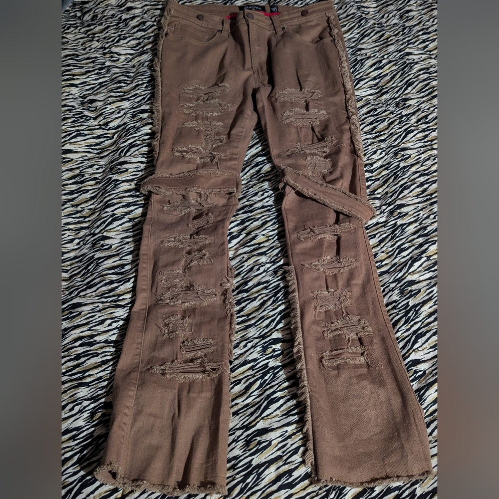Men's Frost Originals Slim Straight Distressed Jeans - Camel